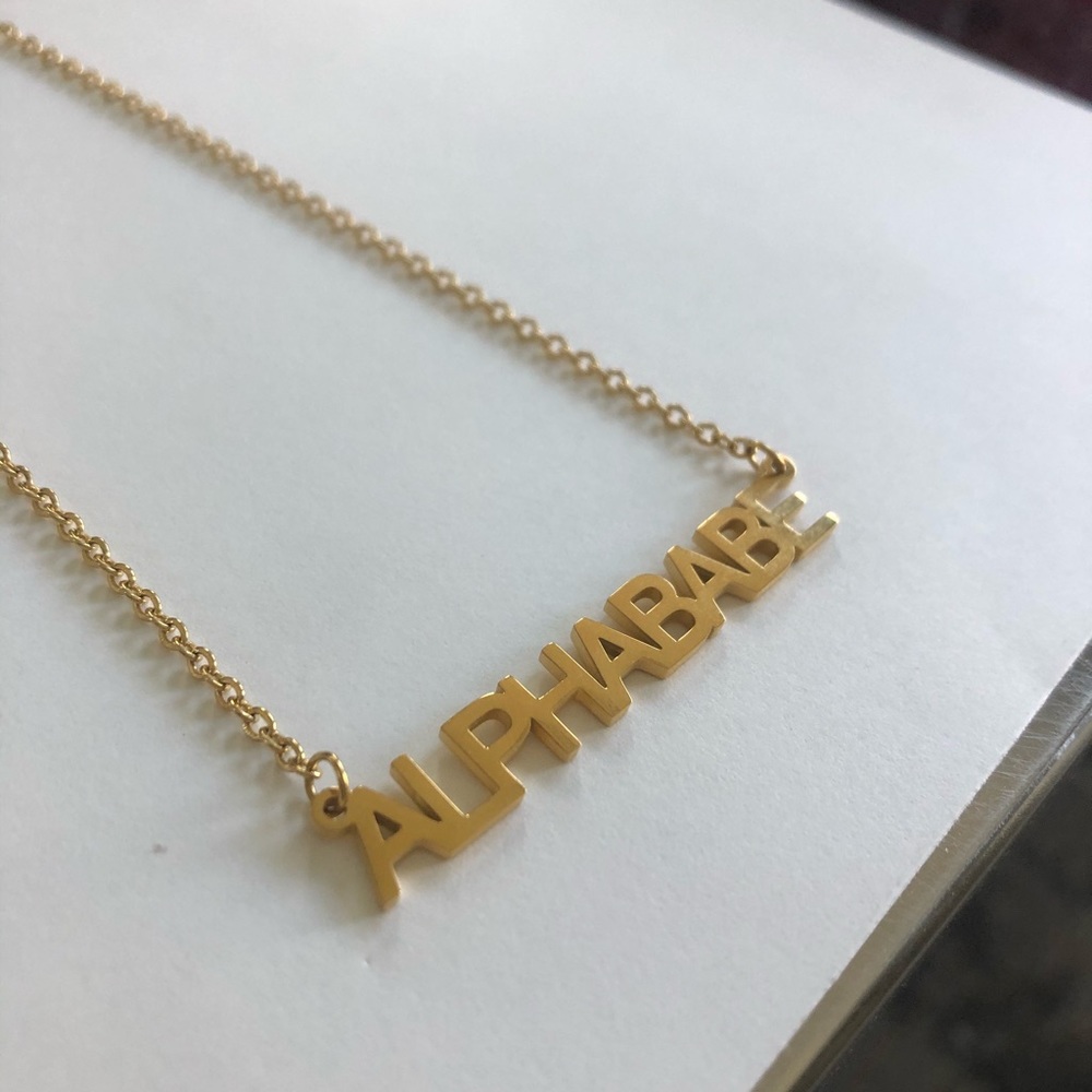 Gold alphababe necklace